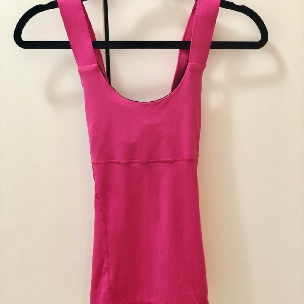 Pink Fitted Workout Athletic Top (Built-in Bra)